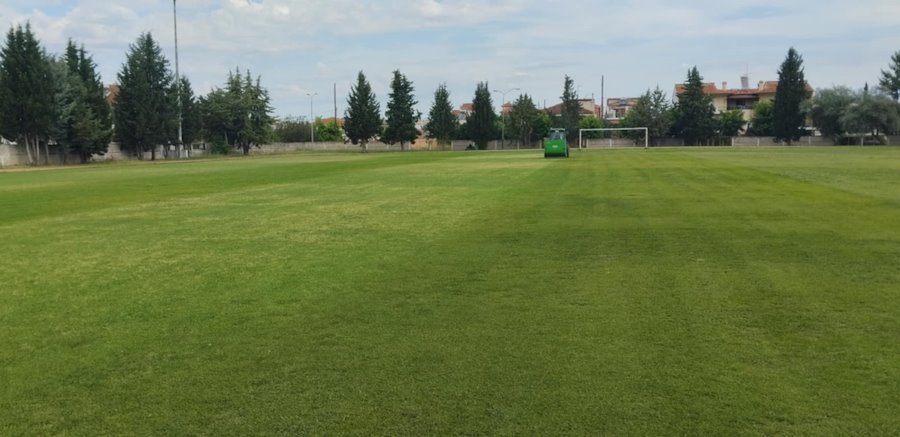 Εγκατάσταση γηπέδου ποδοσφαίρου μετά τις εργασίες