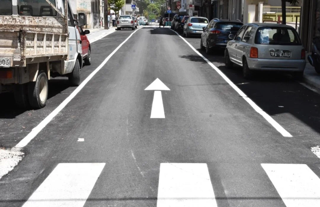 Στιγμιότυπο από την οδό Ταγματάρχου Βελισσαρίου μετά την ολοκλήρωση των εργασιών.