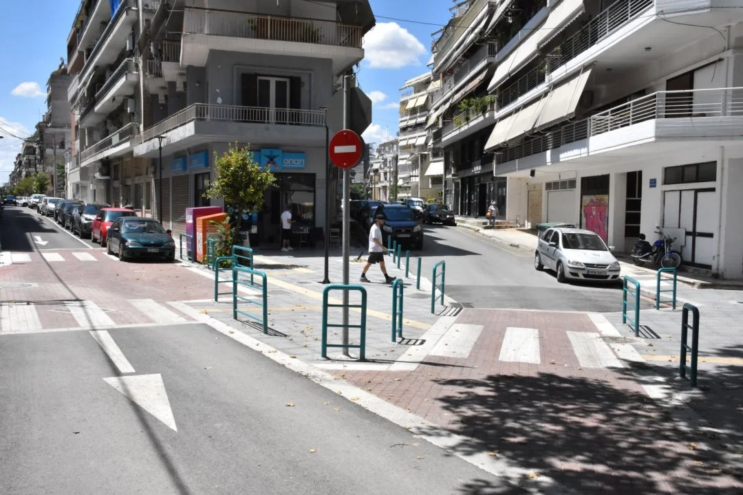Στιγμιότυπο από την οδό Ταγματάρχου Βελισσαρίου μετά την ολοκλήρωση των εργασιών.