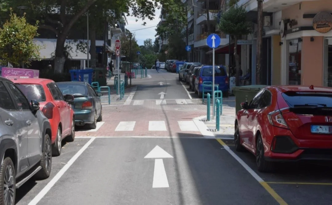 Στιγμιότυπο από την οδό Ταγματάρχου Βελισσαρίου μετά την ολοκλήρωση των εργασιών.