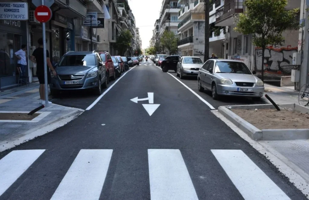 Στιγμιότυπο από την οδό Ταγματάρχου Βελισσαρίου μετά την ολοκλήρωση των εργασιών.