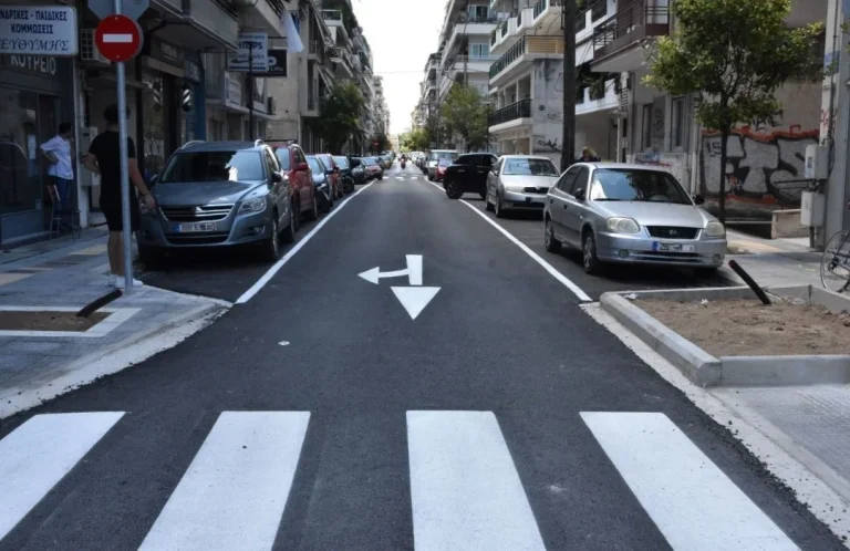 Στιγμιότυπο από την οδό Ταγματάρχου Βελισσαρίου μετά την ολοκλήρωση των εργασιών.