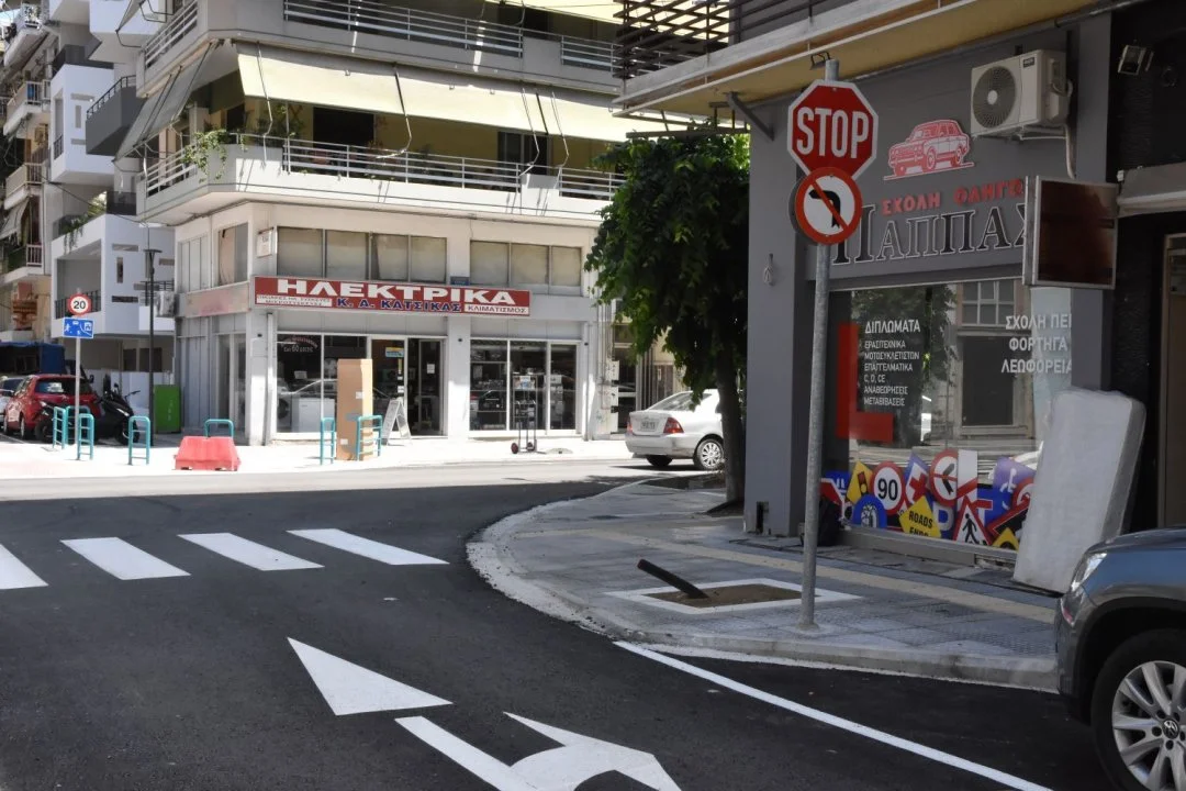 Στιγμιότυπο από την οδό Ταγματάρχου Βελισσαρίου μετά την ολοκλήρωση των εργασιών.