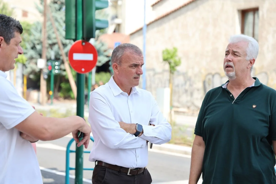 Στιγμιότυπο από την οδό Γεωργιάδου, με τα έργα αναβάθμισης και ανάπλασης της οδού να έχουν ολοκληρωθεί.