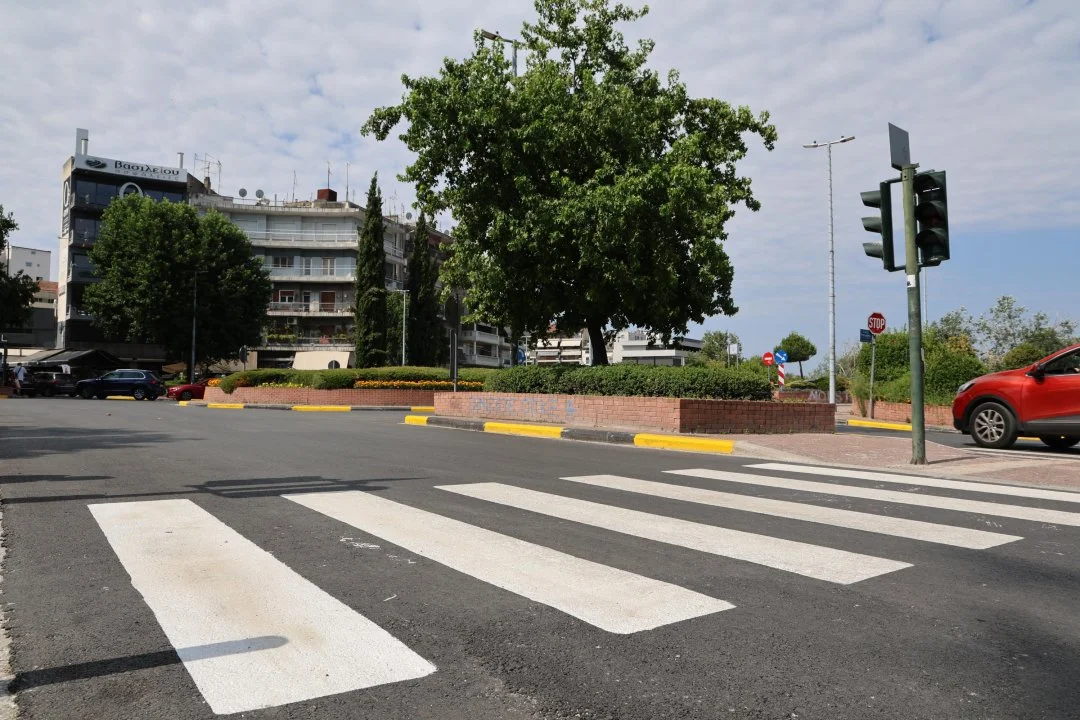 Στιγμιότυπο από την οδό Γεωργιάδου, με τα έργα αναβάθμισης και ανάπλασης της οδού να έχουν ολοκληρωθεί.