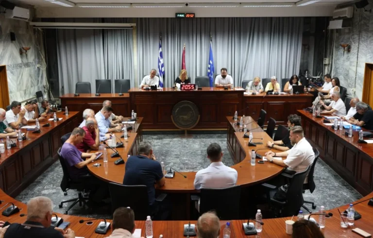 Στιγμιότυπο από τη συνεδρίαση του Δημοτικού Συμβουλίου Λαρισαίων την 17/8/2026