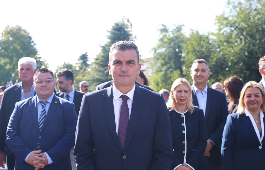 Στιγμιότυπο από τις εκδηλώσεις για την 82η επέτειο απελευθέρωσης της Λάρισας από τη γερμανική κατοχή.