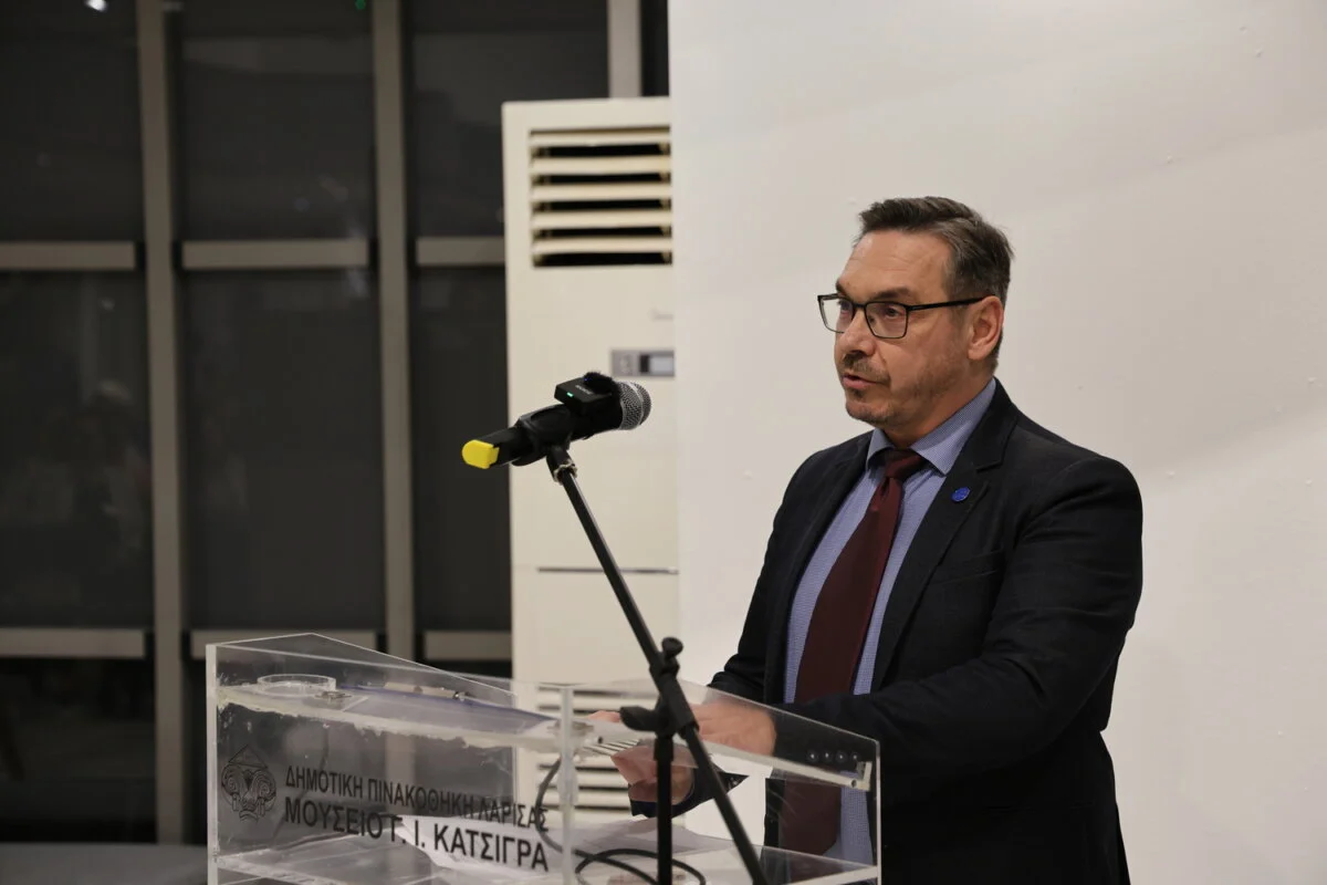 Στιγμιότυπο από την εκδήλωση για την παρουσίαση και πρώτη κυκλοφορία της επετειακής σειράς γραμματοσήμων των ΕΛΤΑ.